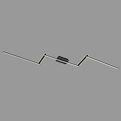 Briloner - Plafoniera Led, Plafoniera A 5 Luci, Lampada, Bracci Girevoli, Illuminazione Diretta E Indiretta, 24 Watt, 2800 Lumen, Nero, 2272 X 120 X 5