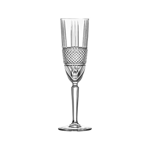 Rcr 26968020006 - Set Di 6 Calici Da Champagne Da 185 Ml, In Cristallo, Perfetti Per Compleanni, Eventi E Feste