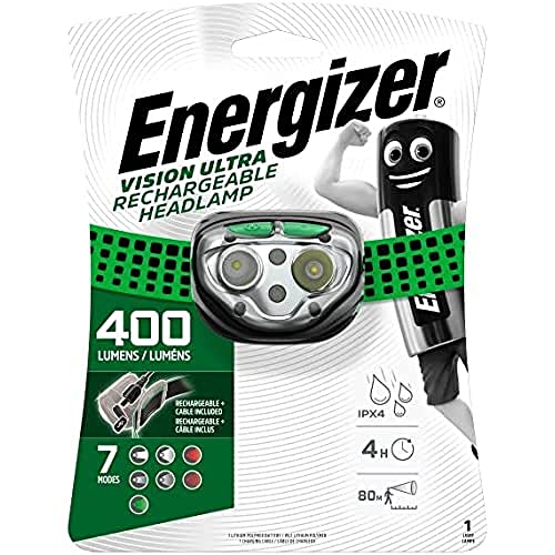 Energizer Headlight Vision Ultra Rechargeable 400 Lm Usb Charging 3 Light Colours