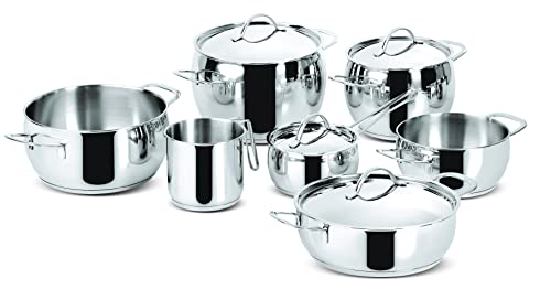 Lagostina Euforia Set Di Pentole Induzione, Gas E Forno In Acciaio Inox 18/10, 11 Pezzi, Fondo Lagoseal Plus, Batteria Di Pentole Con 4 Casseruole, 2