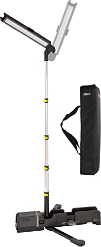 Brennenstuhl Multi Battery Faretto Da Lavoro Telescopico,7700Lm,6050Ma,Ip54,Altezza Estensibile Fino A 140Cm,(Batteria Non Inclusa),Nero,Grigio