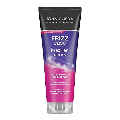 John Frieda Frizz Ease Brazilian Sleek Frizz Immunity Smoothing Shampoo, 250 Ml, Per Capelli Crespi Medio-Grossolani