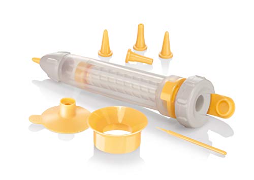 Tescoma 630536 Penna Decora Dolci Con Cinque Beccucci E Imbuto, Linea Delícia, Silicone E Plastica