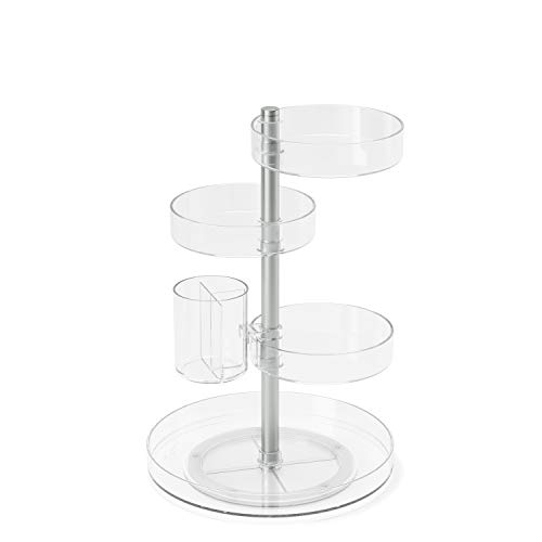 Umbra Pirouette Organizer Per Prodotti Di Bellezza, Trasparente/Nichel