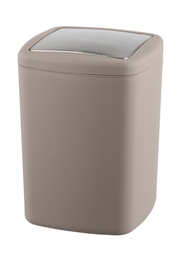 Wenko Portarifiuti Barcelona Taupe 8.5 Ltr. - Portarifiuti Per Cosmetici, Assolutamente Infrangibile Capacità: 8.5 L, Tpe, 20.5 X 28.5 X 20.5 Cm, Tort
