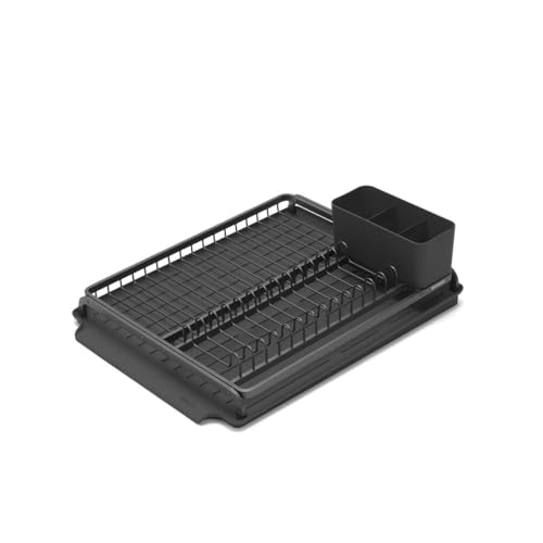Brabantia Sink Side Scolapiatti Con Scivolo, Alluminio, Dark Grey, 49.2 X 38.6 X 14.2 Cm