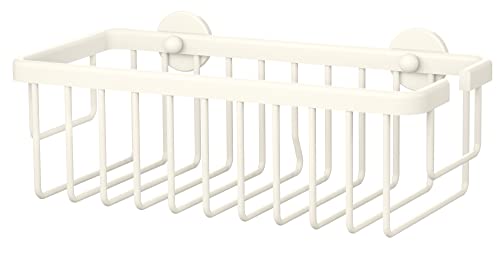 Tesa Moon White Mensola Per Doccia Con Montaggio A Parete Senza Foratura, Bianco Opaco, Extra Profonda, Per Bagni In Stile Industriale E Moderno, Con