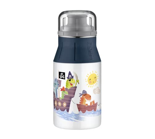 Alfi Kids Bottle 400Ml, Sea Adventures, Borraccia Per Bambini In Acciaio, Ermetica Con Chiusura A Vite, Leggera E Robusta, Per Bevande Gassate, Anti-I