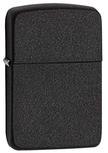 Zippo Benzina Accendino Ricaricabile Antivento, Ottone, Nero, 5.70 X 3.70 X 1.20 Cm