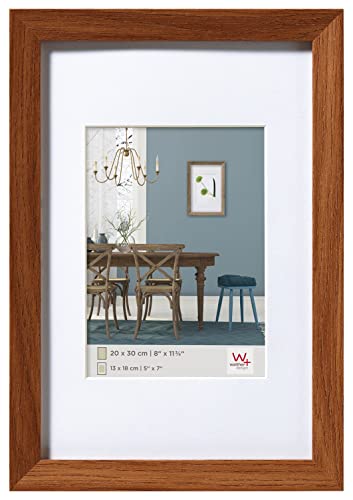 Walther Design Rovere Scuro 40 X 60 Cm Con Passe-Partout, Cornice In Legno Fiorito Ef460P