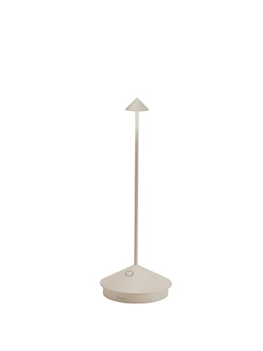 Zafferano, Lampada Pina, Lampada Da Tavolo Ricaricabile E Senza Fili Con Controllo Touch, Utilizzabile Anche Come Lampada Da Esterni, Dimmer, 2200-300