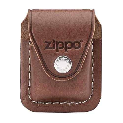 Zippo Lighter, Leather, Brown, One Size