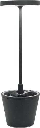 Zafferano, Lampada Poldina Reverso, Lampada Da Tavolo Ricaricabile E Senza Fili Con Controllo Touch, Adatta Per Salotto Ed Esterni, Dimmer, 2200-3000