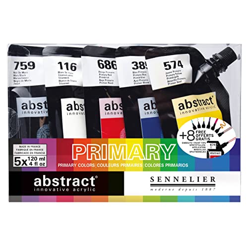 Sennelier Set Di Pittura Astratta 5P, Colori Primari, 120 Ml (Confezione Da 5), 600 Unità
