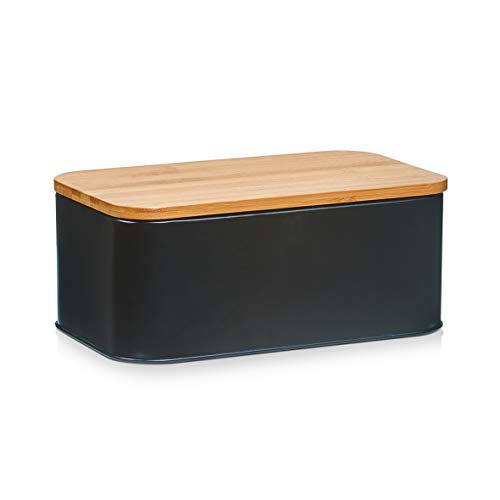 Zeller – Portapane, Metallo, Nero , 31 X 18 X 12.5 Cm