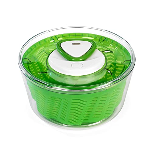 Zyliss E940011 Easy Spin 2 Centrifuga Per Insalata, Piccolo, Plastica, Verde, Insalatiera Con Coperchio, Scolaverdure, Lavabile In Lavastoviglie