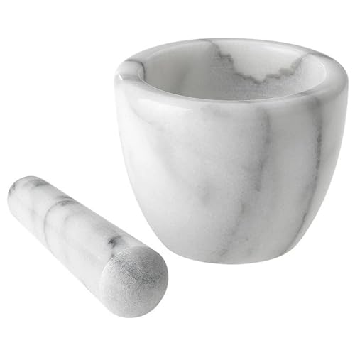 Westmark Mortaio Con Pestello In Marmo, Alto, Diametro Interno: Ca. 7,5 Cm, Gourmet, Bianco/Grigio, 69592260