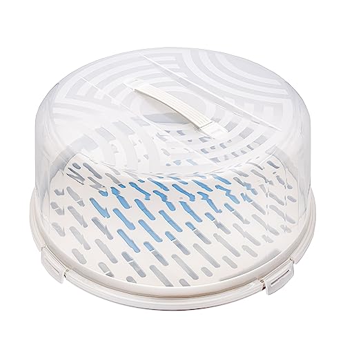 Branq - Home Essential Contenitore Rotondo Per Torta Con Copertura Alta, Pratica Maniglia E Inserto Refrigerante, Plastica (Pp) Senza Bpa, Crema/Trasp