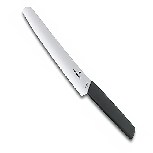Swiss Modern Bread And Confectionery Dish Waves 22 Cm Black Blister Pack