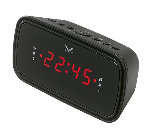 Majestic Rs 166 – Radiosveglia Con Doppio Allarme, Display Led, Radio Fm Con 10 Preselezioni, Alimentazione Ac 230V/50Hz, Nero