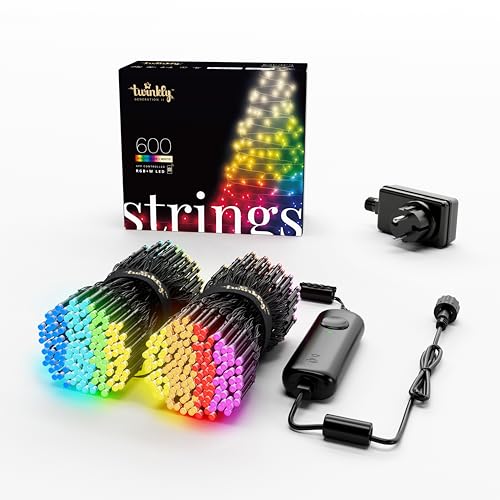 Twinkly Strings - Luci Di Natale Smart Con 600 Rgb + Led Bianchi Caldi Puri - Decorazioni Natalizie Per Interni Ed Esterni - Illuminazione Controllata
