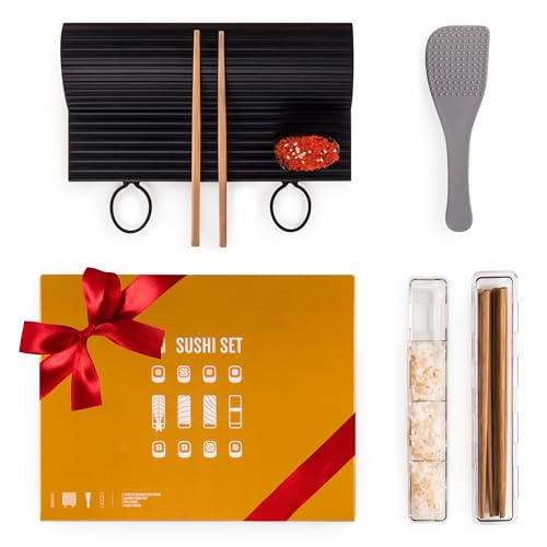 Blumtal Kit Sushi, Tappetino In Silicone Lavabile In Lavastoviglie - Set Per Sushi Resistente E Sostenibile Con Bastoncini In Legno Di Qualità E Cucch