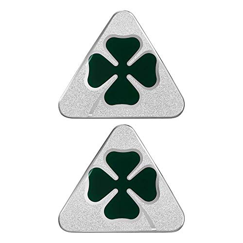 4R Quattroerre.It 21842 Adesivi 3D Ufficiali Quadrifoglio Verde, Argento, Destro + Sinistro, 95 X 85 Mm