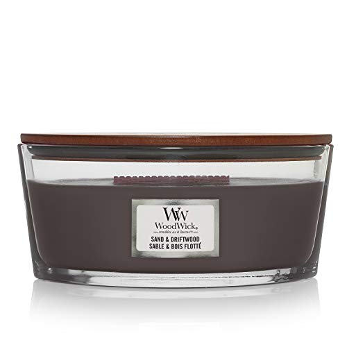 Woodwick Candela Profumata Ellispe Con Stoppino Crepitante | Legno E Sabbia (Sand & Driftwood) | Durata Della Fragranza: Fino A 50 Ore