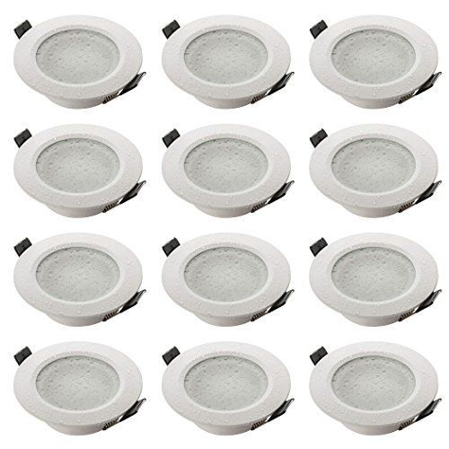 Sebson 12X Faretti Da Incasso Per Bagno Ip44 Incl. Portalampada Gu10 - Foro Di Montaggio Ø70Mm Dimensioni Ø90X29Mm, Alluminio Bianco, Led/Alogena
