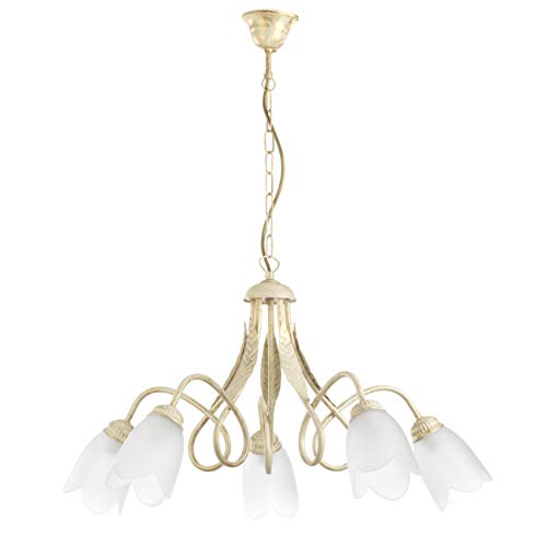 Onli Lampadario 5 Luci Doppio Giro Color Avorio