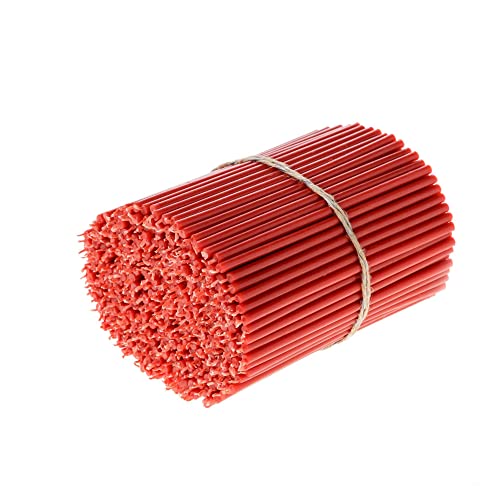 Danilovo Candele (Rosso) Profumate In Pura Cera D’Api – Candele Chiesa Ortodossa Per Preghiere, Natale, Lunghe, N80, Altezza 18,5 Centimetri, 100 Pz