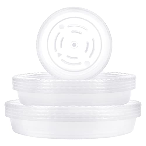 Belle Vous Sottovasi Plastica Rotondi (18Pz) - Set Sottovaso Rotondo Trasparente Riutilizzabile - Sottovasi Da Esterno E Interno - Sottovaso Bonsai, F