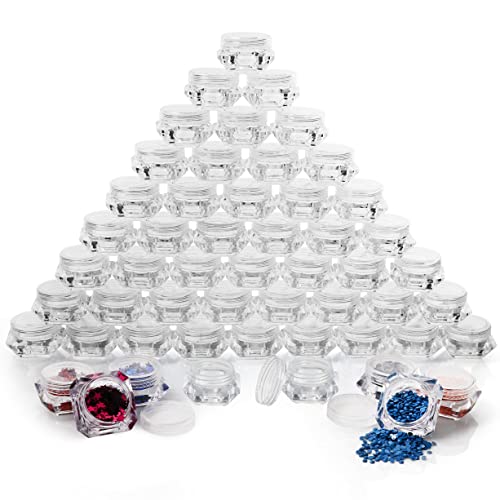 Belle Vous 100 Contenitori Viaggio Contenitori Plastica Piccoli Trasparenti Con Coperchi - 5 G E 5 Ml - Contenitori Piccoli Campioncini Vuoti Plastica