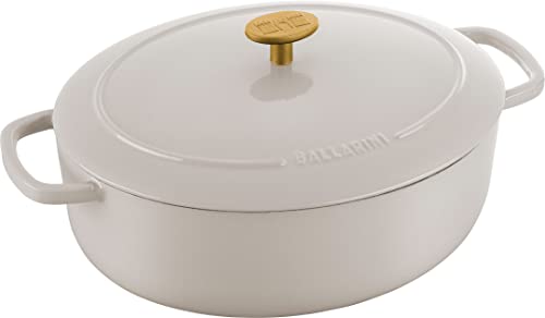 Ballarini Bellamonte Cocotte 31 Cm, Ovale, Bianco Avorio, Ghisa