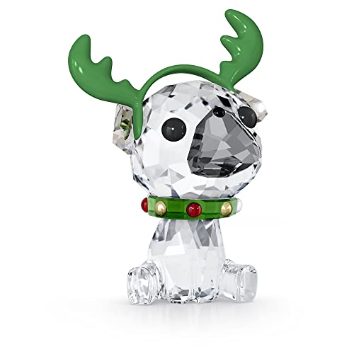 Swarovski Holiday Decorazione Cheers Carlino, Con Cristalli Swarovski E Metallo Laccato In Verde, Multicolore