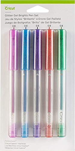 Cricut 2004026 Set Di Penne A Gel Glitterato, Brillanti (5 Pezzi), Multicolour, Taglia Unica