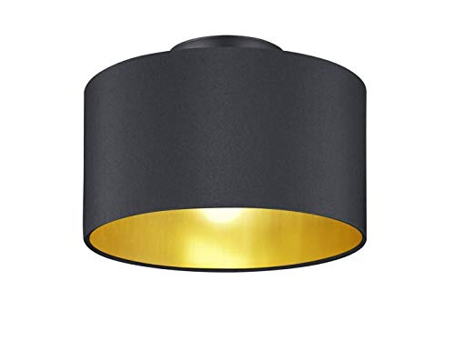 Trio Leuchten Hostel Lampada Da Soffitto, Schwarz Matt/Goldfarbig