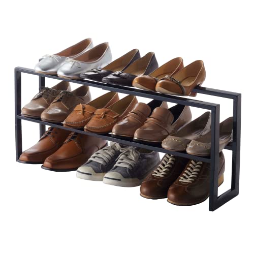 Yamazaki Extendable Shoe Rack 2 Animali Per Scarpe – Line – Nero