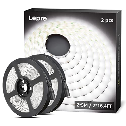 Lepro Striscia Led 10M 600 Led Smd 2835 Bianco Diurno 6000K, Luce Nastro Luminoso 16W 2300Lm, Strisce Led 12V Per Illuminazione Domestica, Magazzino,
