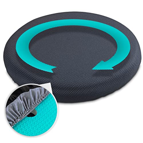 Maximex 9939480500 Cuscino Girevole In Gel Comfort, Con Cavità, Bianco/Nero