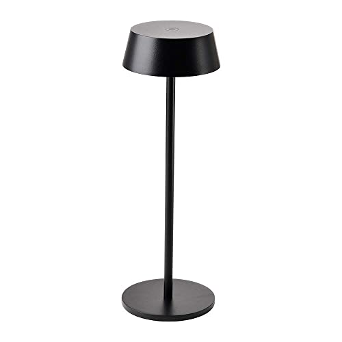 V-Tac Lampada Da Tavolo Senza Fili Led Dimmerabile Con Comandi Touch – Lampada Nera Wireless Per Uso Interno Ip54 Da Casa O Ristorante – Batteria 4400