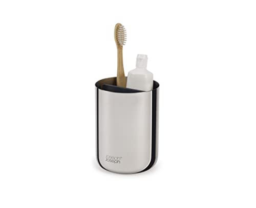 Joseph Joseph Easystore- Porta Spazzolino E Dentifricio, Compatibile Con Spazzolini Elettrici E Tradizionali, 3 Scomparti, Contenitore Da Bagno Smonta
