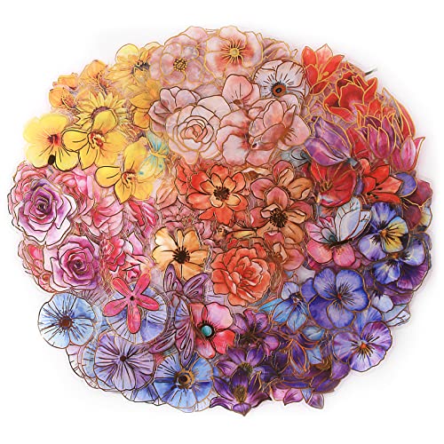 Dizdvizd Scrapbooking Adesivi, 240 Pezzi Di Adesivi Decorativi Trasparenti In Pet, Adesivi Con Piante E Fiori Per Album, Arte, Artigianato, Proiettili