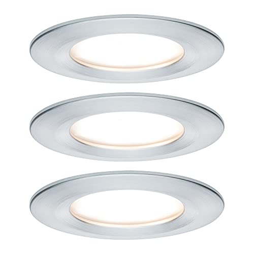 Paulmann Satin Dimmable Premium Set Coin Slim Regulabile Tondo Fi Led 3X6,8W 2700K 230V 51Mm Torn./Alu 20.4 W, Alluminio Tornito, 7.8 X 7.8 X 4.5 Cm