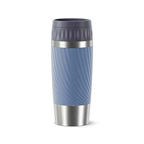 Emsa Travel Mug Easy Twist N2011800 Tazza Termica, Acciaio Inox, Blu Acqua, 360 Ml, Inossidabile, 1 Unità (Confezione Da 1)