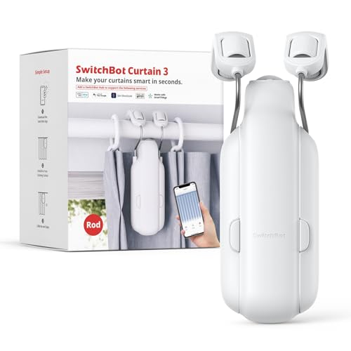 Switchbot Apri Tende Intelligente - Telecomando Bluetooth Con App/Timer, Aggiornamento Delle Prestazioni, Aggiungi Hub Per Farlo Funzionare Con Alexa,
