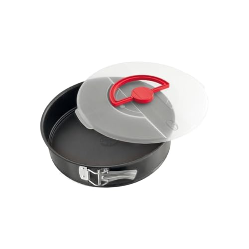 Dr.Oetker Bake&Go -Tortiera Apribile Bake & Go Springform Ø 26 Cm Con Coperchio Per Il Trasporto. Rivestimento Antiaderente (Colore: Nero/Trasparente)