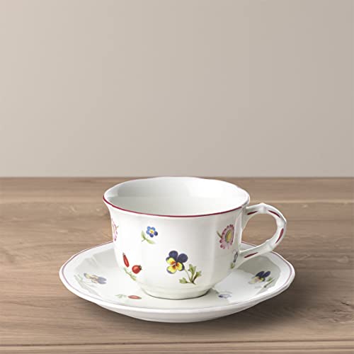 Villeroy & Boch Petite Fleur Tazza Te Con Piatto, 2 Pezzi, Premium Porcellana, Multicolore