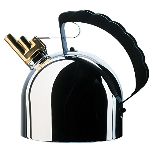 Alessi 9091 Fm - Bollitore Di Design Con Fischietto Melodico, Acciaio E Pa, Nero