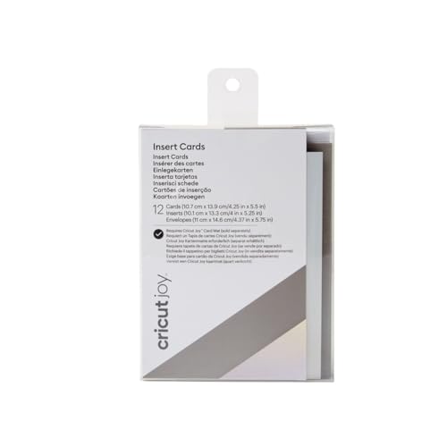 Cricut Biglietti Con Inserti, Grigio/Oro Metallizzato, Grey Holographic, For Joy